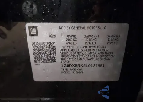 2020 Cadillac Ct5 Luxury from USA, damaged, VIN 1G6DX5RK5L0127851